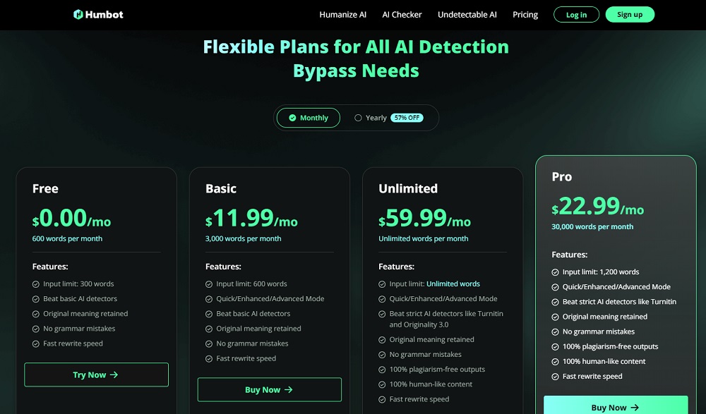 humbot ai pricing